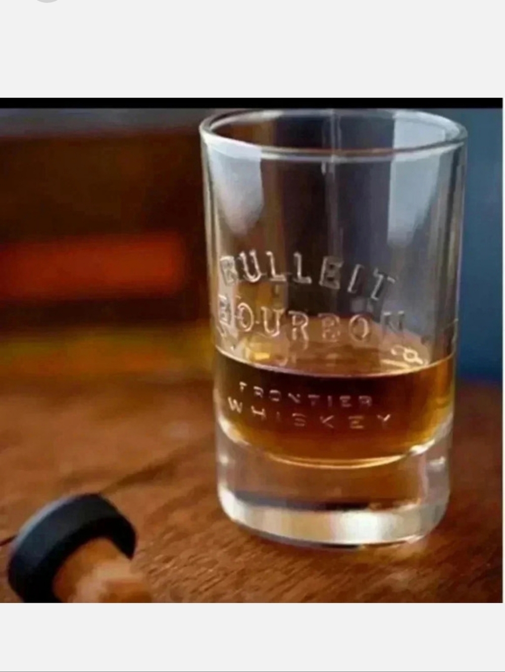Bulleit Frontier Whiskey Embossed Glass Tumblers – Set of 2